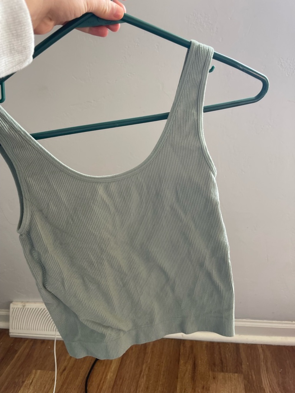 Wallflower Ribbed Scoop Tank - Light Sage